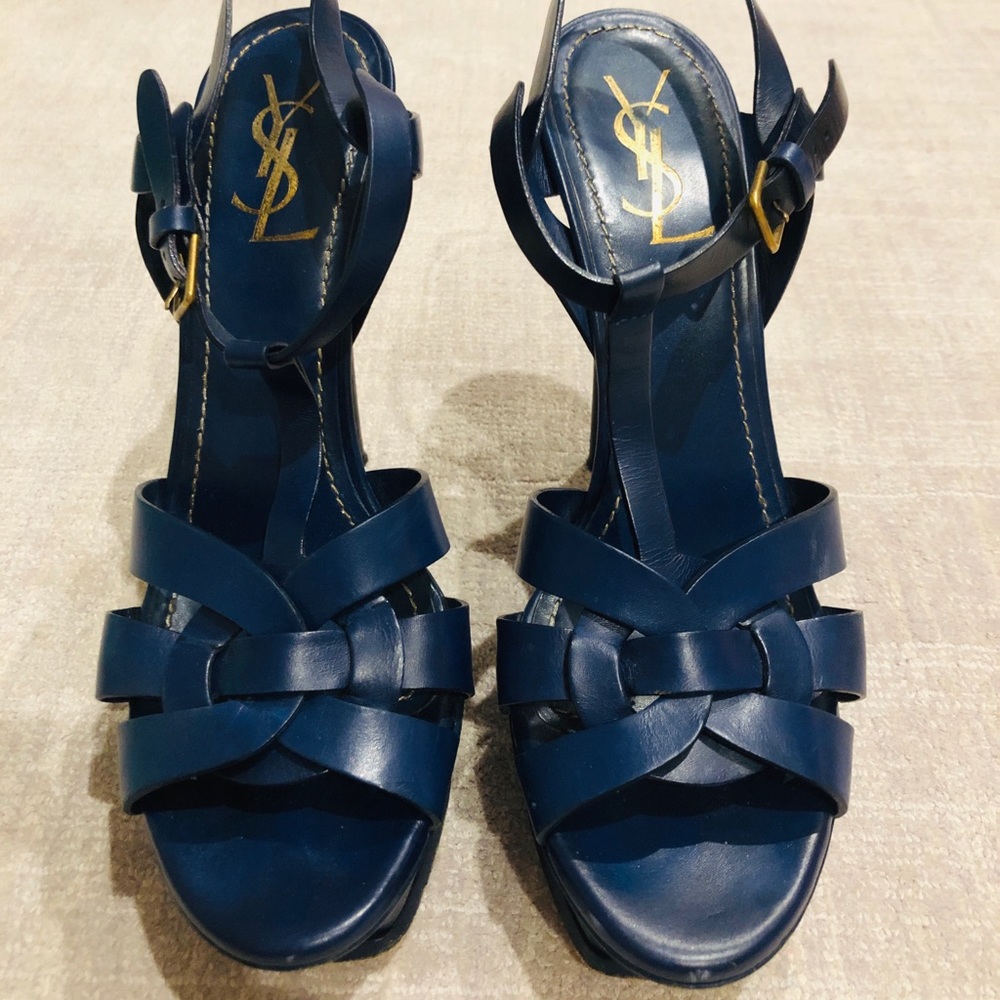 YSL Tribute Sandal Blue Size 39.5/ 9
